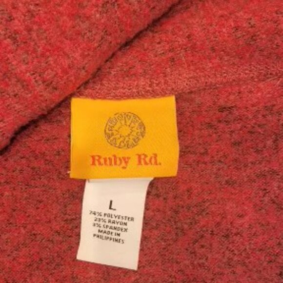 Ruby Rd. Long Sleeve Cowl Neckline with Tie at Shoulder Burgundy Red Sweater… - Picture 5 of 5